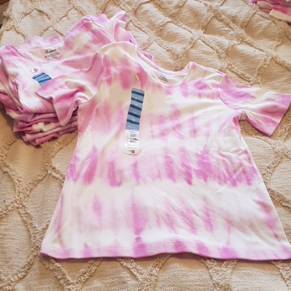 George Pink and white Tie-Dye Women's Tee Shirt sz M